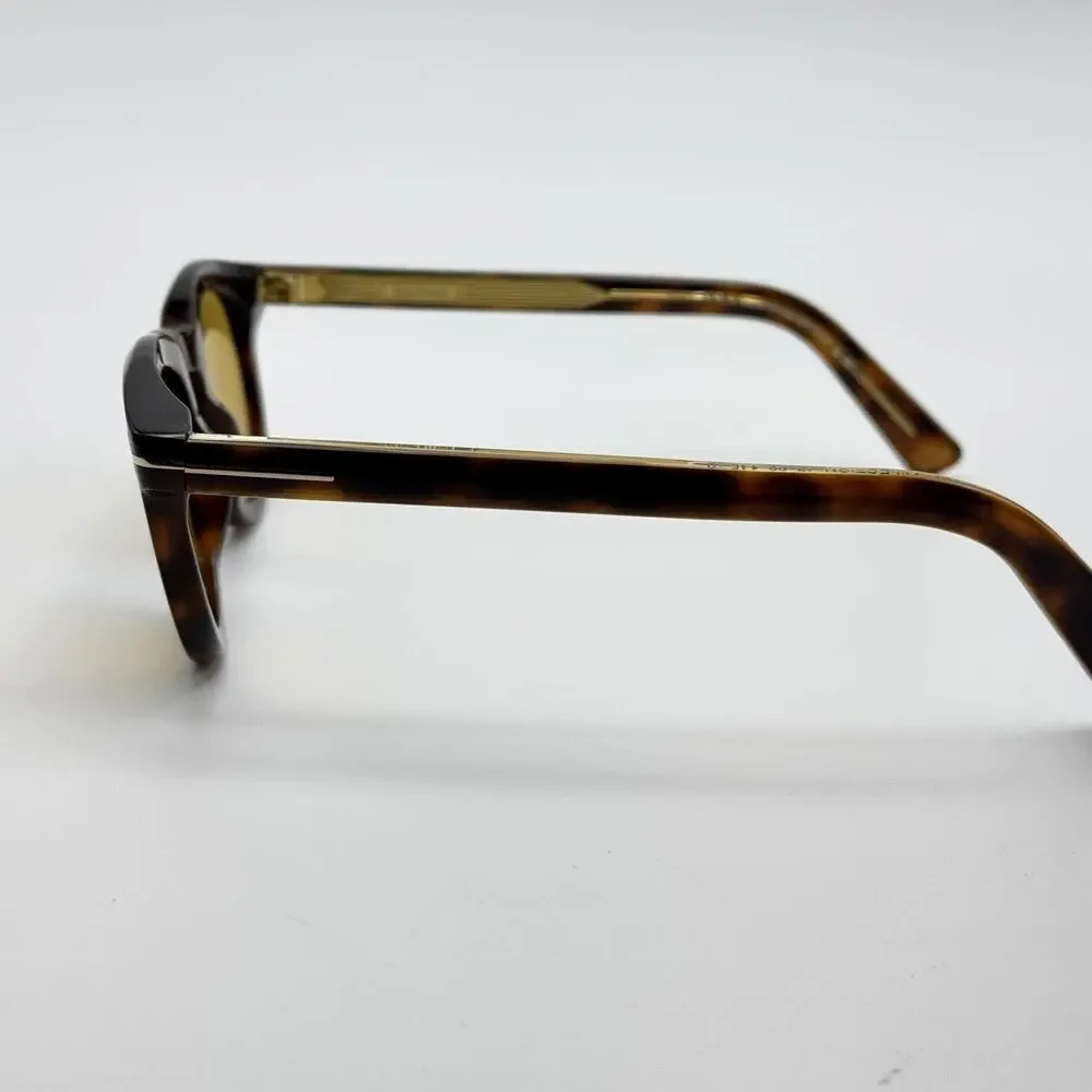 Tom Ford Sunglasses TF1325 53E Icon Collection Tortoise Round Pantos Amber Lens